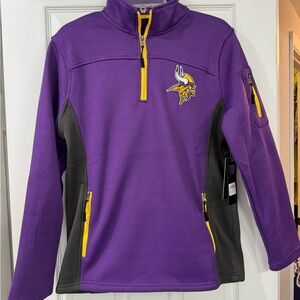 🏈🆕Vikings Quarter-Zip Pullover Fleece, Small🏈